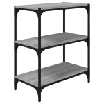 Vidaxl bibliothèque sonoma gris 60x33x70, 5 cm bois d'ingénierie acier Vidaxl bibliothèque sonoma gris 60x33x70, 5 cm bois d'ingénierie acier