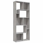 Vidaxl biblioth�que sonoma gris 67x24x161 cm bois d'ing�nierie