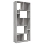 Vidaxl biblioth�que sonoma gris 67x24x161 cm bois d'ing�nierie