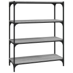 Vidaxl bibliothque sonoma gris 80x33x100 cm bois d'ingnierie acier