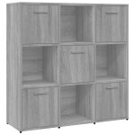 Vidaxl biblioth�que sonoma gris 90x30x90 cm bois d'ing�nierie