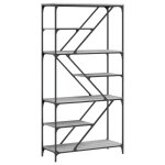 Vidaxl bibliothque sonoma gris 91x36x176cm bois d'ingnierie et acier