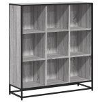 Vidaxl biblioth�que sonoma gris 97, 5x33x107, 5 cm bois ing�nierie m�tal