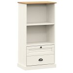 Vidaxl bibliothque vigo blanc 60x35x114, 5 cm bois massif de pin