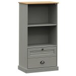 Vidaxl biblioth�que vigo gris 60x35x114, 5 cm bois massif de pin