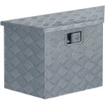 Vidaxl bo�te en aluminium 70 x 24 x 42 cm trap�zo�dal argent�