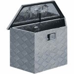Vidaxl bo�te en aluminium 70 x 24 x 42 cm trap�zo�dal argent�