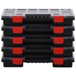 Vidaxl bo�tes d'assortiment 5 pcs 34, 5x25x5 cm polypropyl�ne