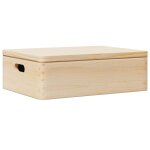 Vidaxl bote en bois avec couvercle et poignes bois de pin massif
