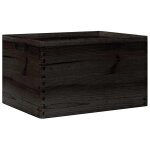 Vidaxl bo�te en bois avec poign�es noir 40x30x23 cm bois de pin massif