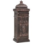 Vidaxl bo�te aux lettres � pilier aluminium vintage bronze antirouille