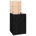 Vidaxl bote  linge noir 44x44x66 cm bois massif de pin