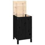 Vidaxl bo�te � linge noir 44x44x76 cm bois massif de pin