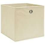 Vidaxl bo�tes de rangement 10 pcs cr�me 32x32x32 cm tissu
