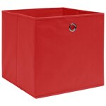 Vidaxl bo�tes de rangement 10 pcs rouge 32x32x32 cm tissu