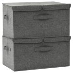 Vidaxl bo�tes de rangement tissu intiss� anthracite