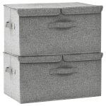 Vidaxl bo�tes de rangement tissu intiss� 2 compartiments gris