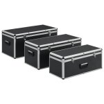 Vidaxl boîtes de rangement 3 pcs noir aluminium Vidaxl boîtes de rangement 3 pcs noir aluminium