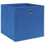 Vidaxl bo�tes de rangement 4 pcs tissu intiss� 28x28x28 cm bleu