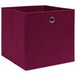 Vidaxl bo�tes de rangement 4 pcs tissu intiss� 28x28x28 cm rouge fonc�