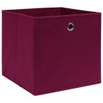 Vidaxl bo�tes de rangement 4 pcs tissu intiss� 28x28x28 cm rouge fonc�