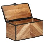 Vidaxl bo�te de rangement 60x30x30 cm bois massif d'acacia et fer