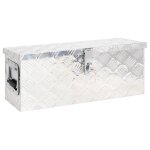 Vidaxl bote de rangement argent 60x23, 5x23 cm aluminium