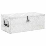 Vidaxl bote de rangement argent 70x31x27 cm aluminium