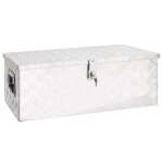 Vidaxl bo�te de rangement argent� 80x39x30 cm aluminium