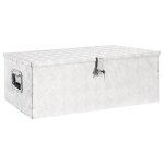 Vidaxl bo�te de rangement argent� 90x47x33, 5 cm aluminium