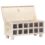 Vidaxl bo�te de rangement blanc 110x40x45 cm bois d'acacia massif