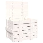 Vidaxl bo�te de rangement blanc 58x40, 5x42 cm bois massif de pin