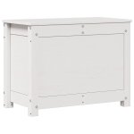 Vidaxl bote de rangement blanc 60x32x45, 5 cm bois massif de pin