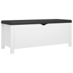 Vidaxl bo�te de rangement avec coussin blanc 105x40x45 cm
