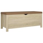 Vidaxl bo�te de rangement avec coussin ch�ne sonoma 105x40x45 cm