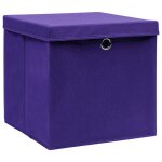 Vidaxl bo�tes de rangement avec couvercles 10 pcs 28x28x28 cm violet