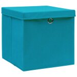 Vidaxl bo�tes de rangement avec couvercles 10pcs 28x28x28cm bleu azur�