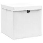 Vidaxl bo�tes de rangement avec couvercles 4 pcs 28x28x28 cm blanc