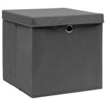 Vidaxl bo�tes de rangement avec couvercles 4 pcs 28x28x28 cm gris