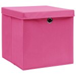 Vidaxl bo�tes de rangement avec couvercles 4 pcs 28x28x28 cm rose
