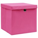 Vidaxl boîtes de rangement avec couvercles 4 pcs 28x28x28 cm rose Vidaxl boîtes de rangement avec couvercles 4 pcs 28x28x28 cm rose