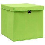 Vidaxl bo�tes de rangement avec couvercles 4 pcs 28x28x28 cm vert