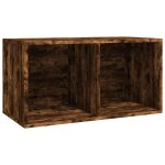 Vidaxl bo�te de rangement � disques vinyle ch�ne fum� 71x34x36 cm bois