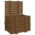 Vidaxl bo�te de rangement marron miel 58x40, 5x42 cm bois massif pin