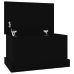 Vidaxl bo�te de rangement noir 50x30x28 cm bois d'ing�nierie