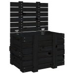 Vidaxl bo�te de rangement noir 58x40, 5x42 cm bois massif de pin