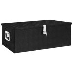 Vidaxl bo�te de rangement noir 90x47x33, 5 cm aluminium