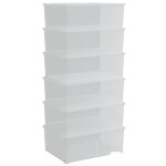 Vidaxl bo�tes de rangement en plastique 6 pcs 10 l empilables