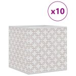 Vidaxl botes de rangement pliables 10 pcs crme tissu intiss