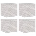 Vidaxl botes de rangement pliables 4 pcs crme tissu intiss